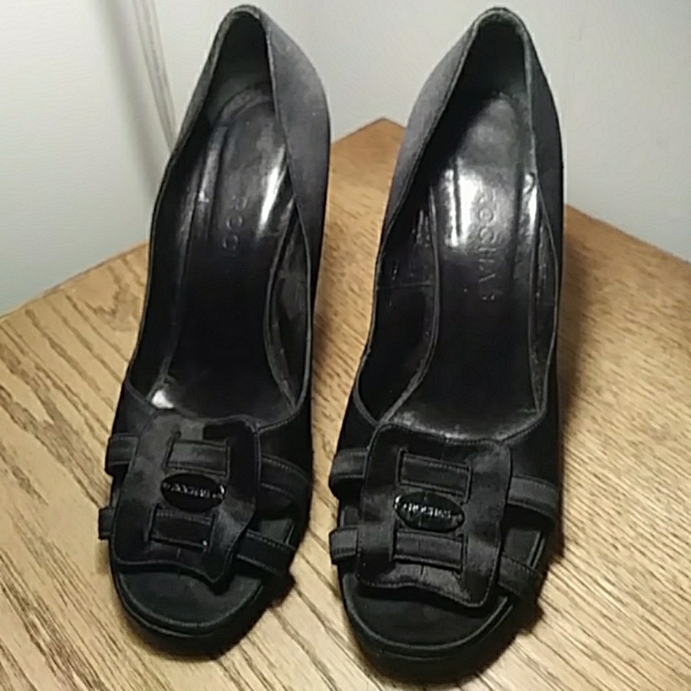 ROCHAS black satin shoes